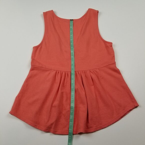 Lucky Brand Coral Twist Knot Front Peplum Tank Top Coral Size Small NWOT - Picture 8 of 8